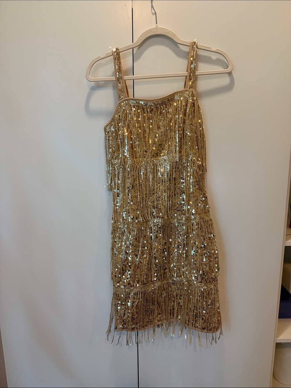 SHEIN Gold Sequin Fringe Tank